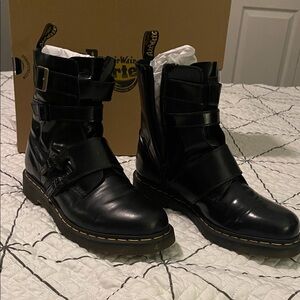 Dr. Martens Black Leather Combat Boots